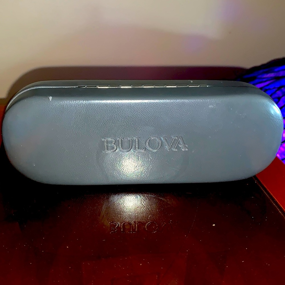 Bulova Grey Hard Glasses Clamshell Case EUC